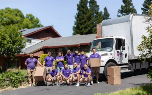 Professional movers from Double-Move lined up in Rancho Cordova CA